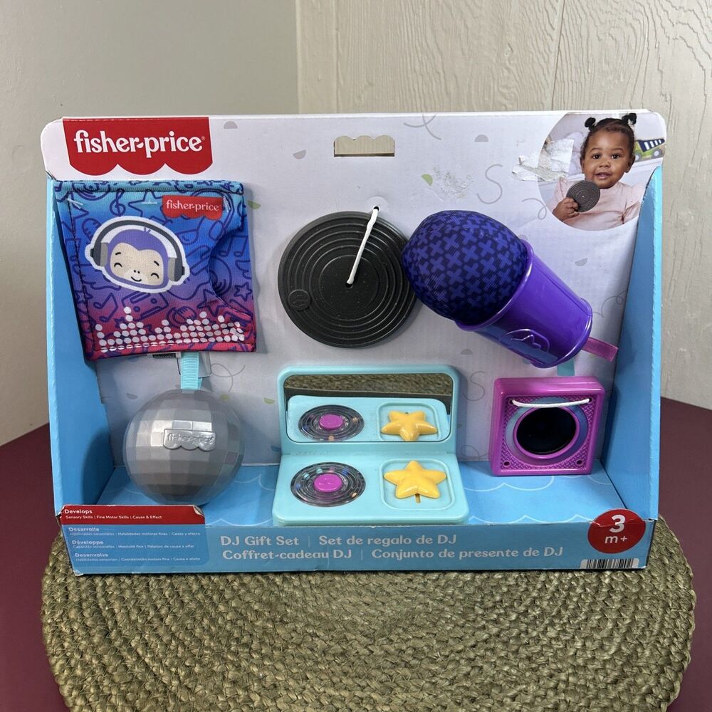 Fisher-Price DJ Gift Set New Infant Baby Toy Disco Microphone Speaker CD Sensory